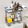 Toilet Rack, Bathroom Wall Hanging Non-punching Storage Rack, Bathroom Multi-functional Water Tank Double-layer Storage Rack