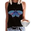 Summer Butterfly Floral 3D Print Tank Top Women Streetwear Y2k Tops Oversized O-Neck Vest Off Shoulder Sleeveless Girls Camisole
