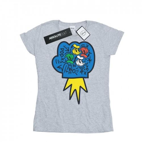 

Disney Womens/Ladies Donald Duck Pop Fist Cotton T-Shirt білий