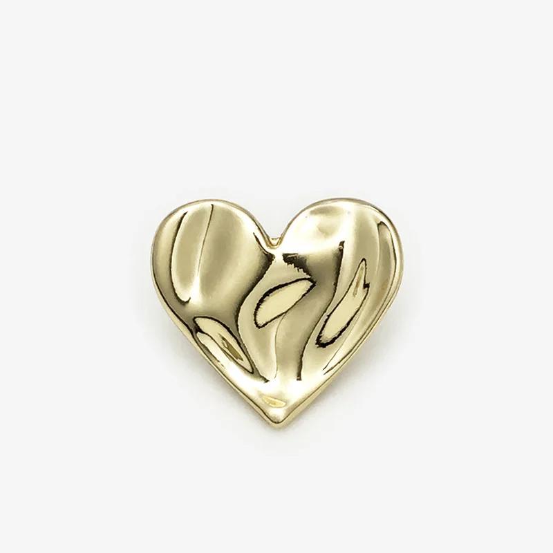 12Pcs/lot 15-23mm High end irregular heart-shaped metal button sweater suit coat decoration heart-shaped button