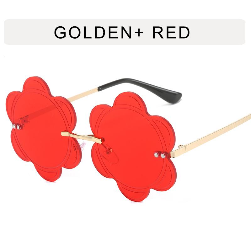 Flower Shape Sunglasses for Women New Fashion Rimless Metal Leg Designer Sunglasses Woman Korean Style Female Sunglass