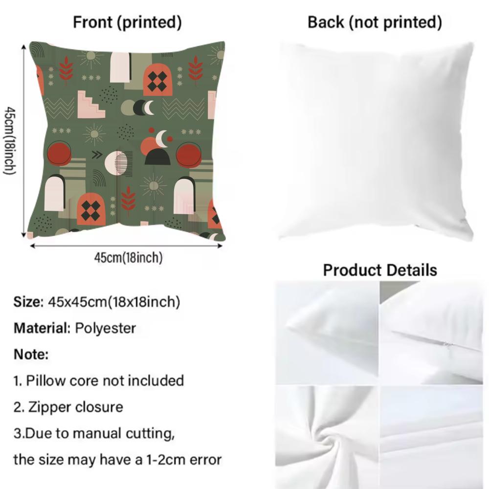 boho plant nordic Cushion Cover Reversible Plush Pillow Cover – For car, sofa, bedroom, perfect as a gift.