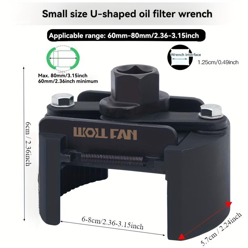 

Регулируемый ключ для масляного фильтра, немецкий U-образный многофункциональный, двухчелюстной реверсивный механизм, черный металл с шестигранным гнездом и регулировочной ручкой