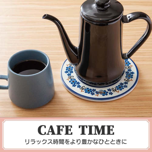 Comolife Ceramic Bouquet Trivet, Round (15cm), Ceramic Trivet, Pot Mat, Coaster, Stylish Floral Print, Cork Backing