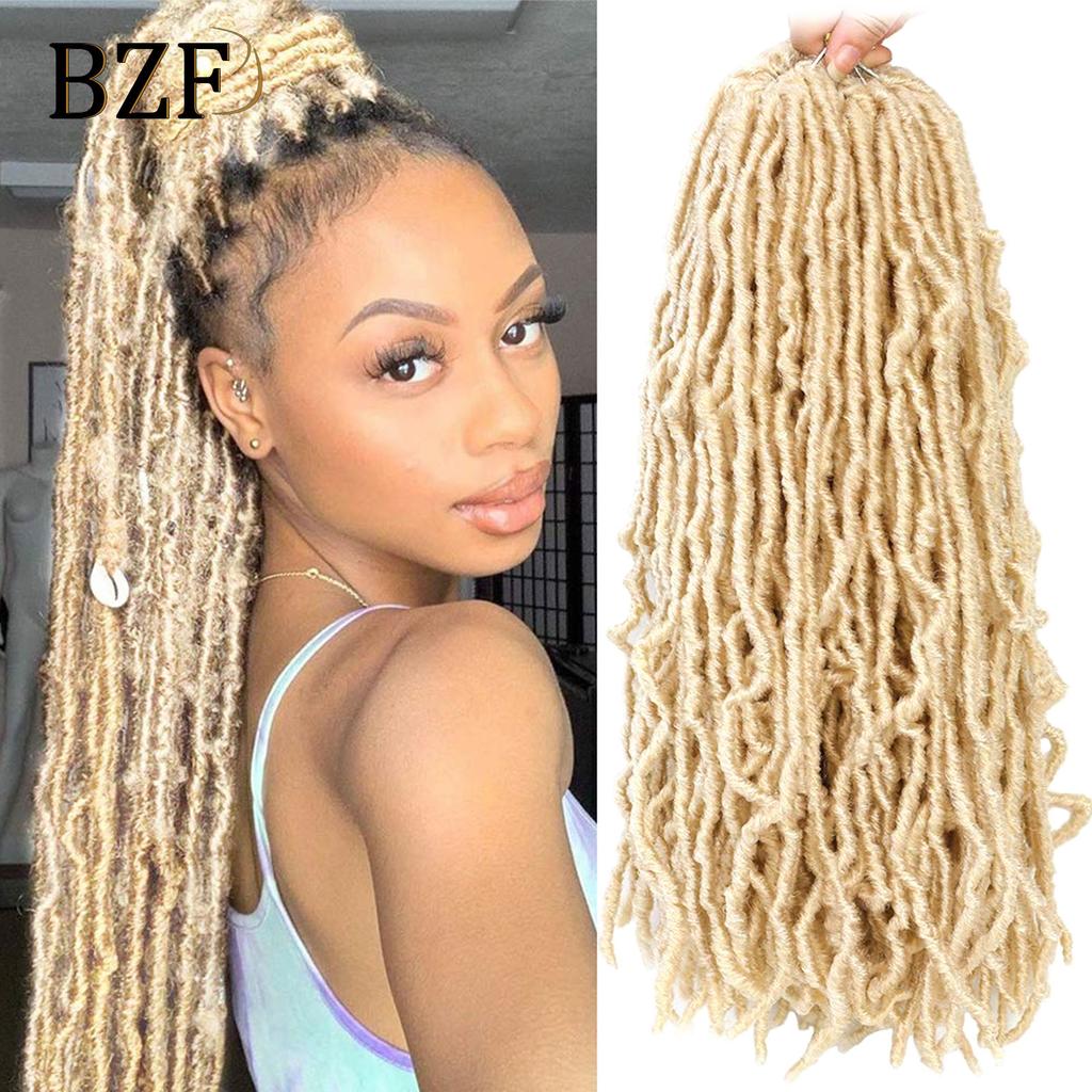 36Inch Pink Soft New Faux Locs Crochet Hair Braids For Women Synthetic Blonde Goddess Nu Locs Braiding Hair Extensions PreLooped