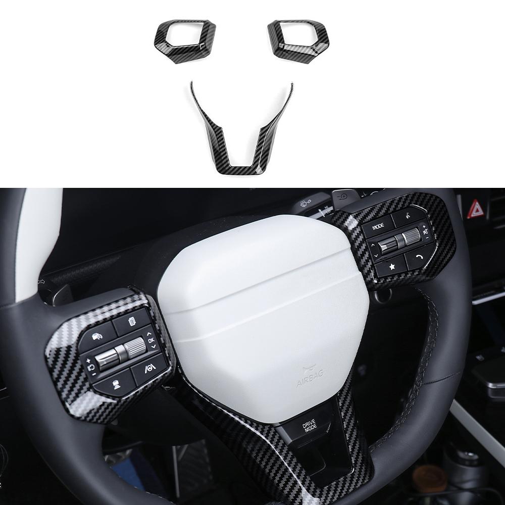 For Kia EV3 2024 2025 Carbon Fiber Central Console  Window Button Air Middle Vent Trim Rear Row Cover Car Tuning Accessories LHD