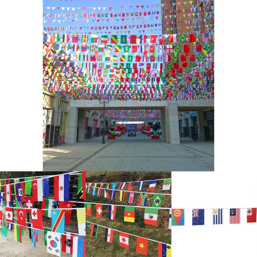 Multi-cultural Party Hanging Decor 50-100pcs Flags Of Different Assorted Countries