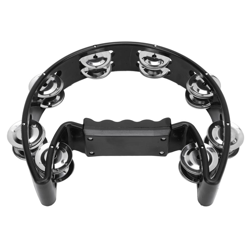 Tambourine Jingle Black Cat Shape Non Slip Handle Half Moon Handheld Tambourine for Party