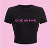 European station personalized retro street European and American style T-shirt women's alphabet printing navel top Spice girl sexy T-shirt