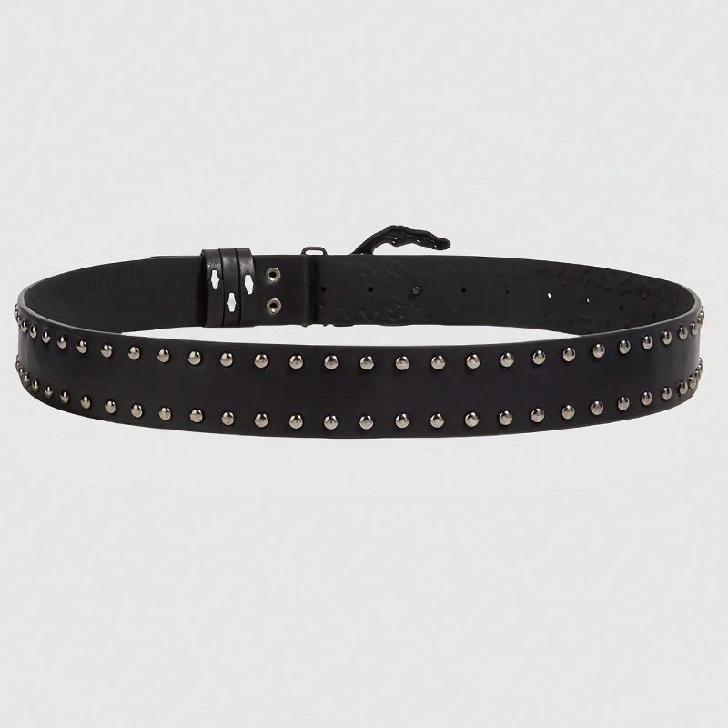 Goth Punk Rivets Skull Belt, Street Fashion Unique Style, Unisex Waistband