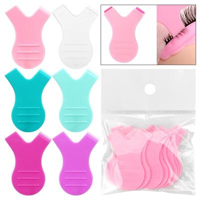 10 PCs Y-förmige Wimpernzange Curl-Silikon-Pads Wimpernlifting-Zubehör Wimpernbürste Sauberer Kamm Wimpernverlängerungswerkzeug