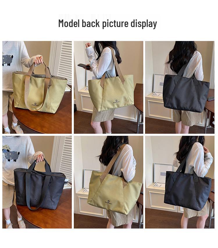 Lightweight Short-Distance Travel Tote: New Fashion Solid Color Handbag with Large Storage Capacity