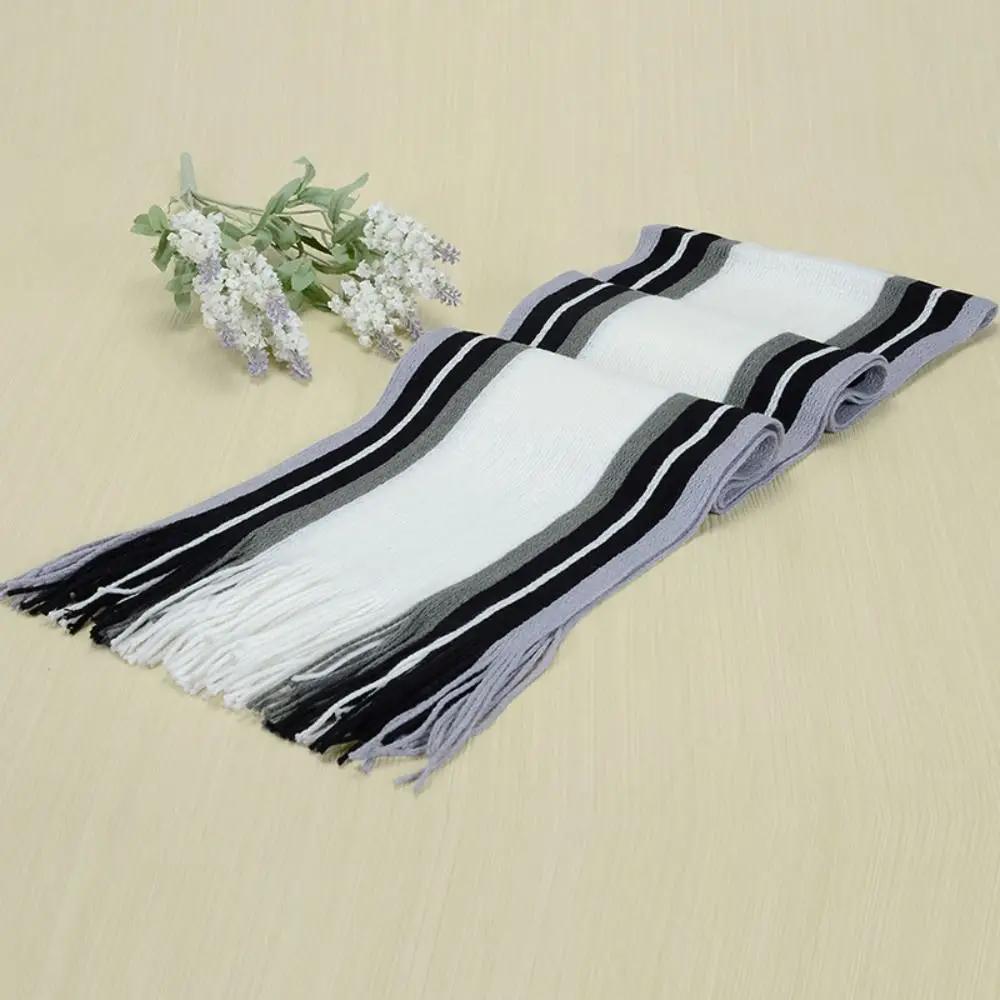 Cashmere Men Striped Scarf Fashion Thick Tassel Stole Neck Wrap Neck Warm Soft Winter Long Shawl