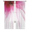 Pink Flower Close-Up Bloom Sheer Curtains Modern Gauze Curtain for Living Room Bedroom Voile Yarn Curtains