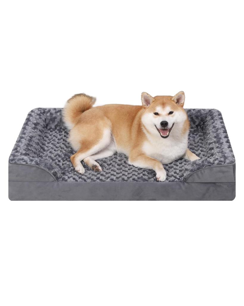 KSIIA Dog Pet Includes Cushion and Removable Suitable for Senior and Large Size 90 X 57 X 16 Gray Bed, High-Resilience Bed, Waterproof, Washable,