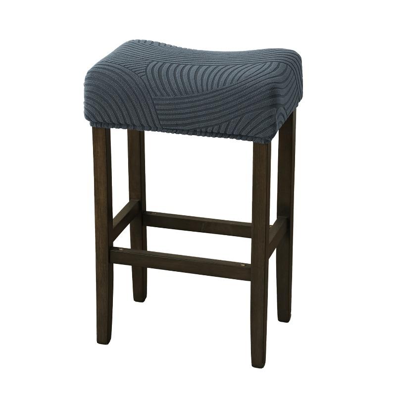 Jacquard Bar Stool Cover Removable Square Counter Height Stool Slipcover Stretch Bar Chair Seat Protector for Home Kitchen Pub