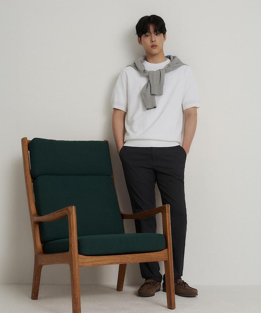 Binpolmen Linen Blend Oxford Standard Fit Pants Black