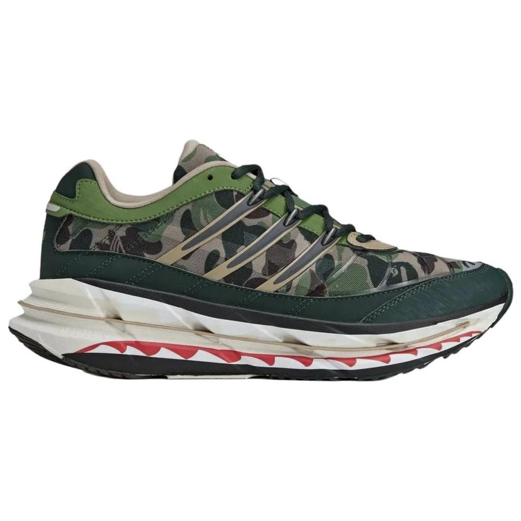 BAPE X Adidas Harmony Green Camo Unisex Sneakers Hemp Iron-Metallic Off-White KJ8850