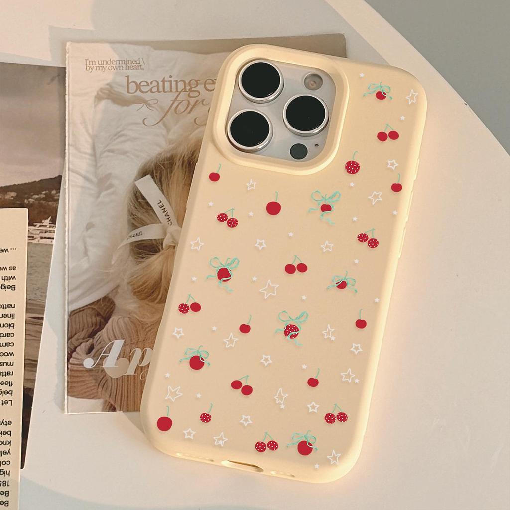 Creative Cherry Phone Case for iPhone 13, iPhone 15, iPhone 16 Pro Max