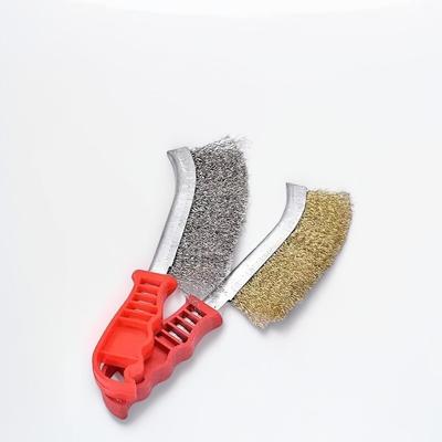 Multi-function Tool Wire Brush Copper Plated (Stainless Steel Brush, 1PCS) Long Handle Kitchen Grill Special Plate Rust Removal