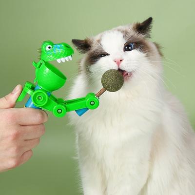 Dinosaur Lollipop Toy Funny Cat Artifact Internet Celebrity Cat Telescopic Candy Eating Robot