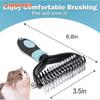 Professionelle Haustier-Enthaarungsbürste, 2-seitiger Entfilzungskamm für Hunde, Katzenbürste, Rechen, Welpenpflege-Werkzeuge, Unterwolle, die fliegende Haare verliert