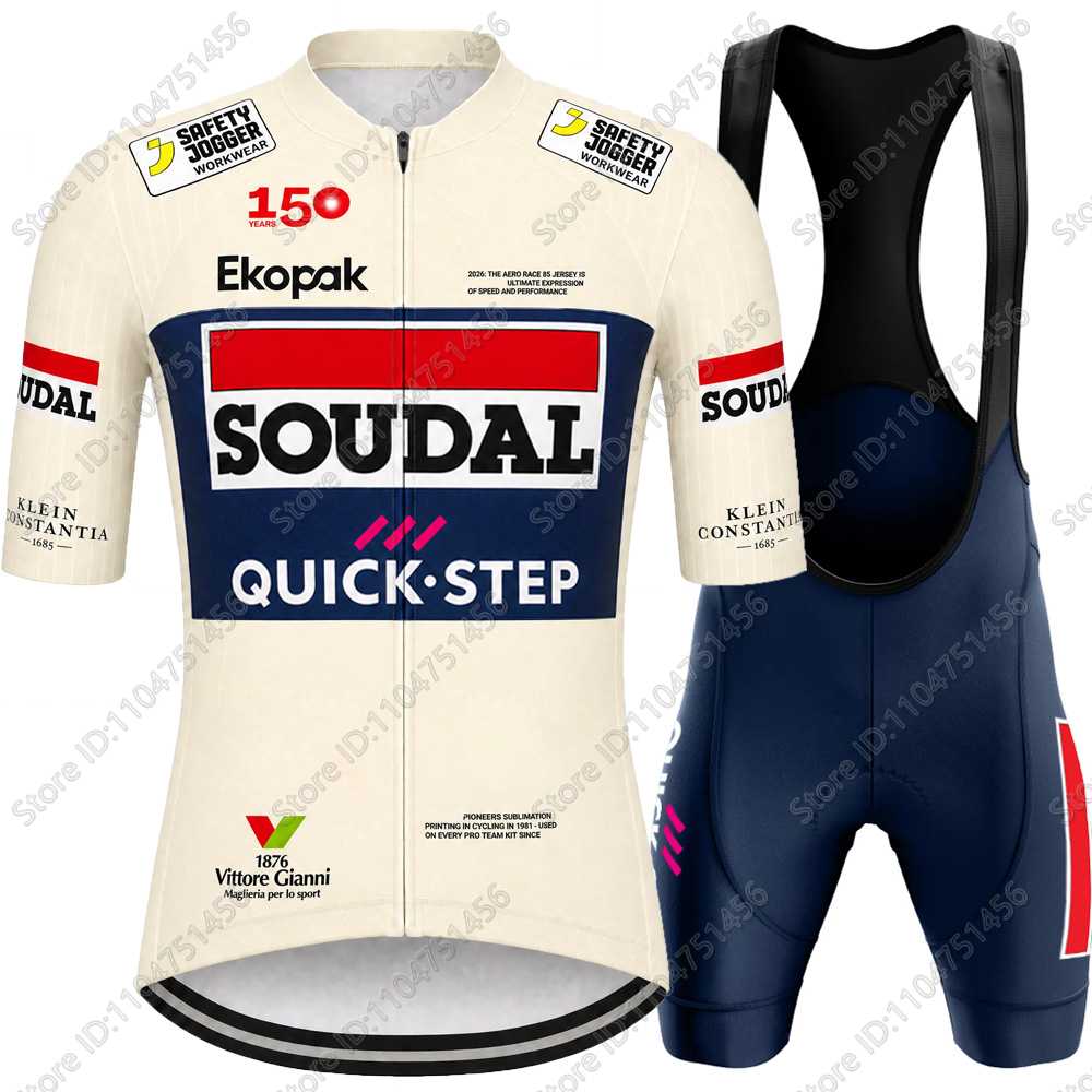 Team Soudal-Quick-Step Cycling Jersey Set Italy Tour Cycling Clothing Men Road Bike Shirt Suit Bicycle Bib Shorts MTB Wear