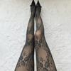 White Socks Women Sexy Fishnet Stockings Femme Summer Thin Flower Mesh Pantyhose Elastic Slimming High Waist Hollow Out Tights