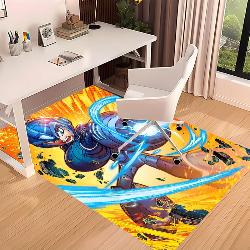 Cartoon Rockman Game Megaman1 Printed Absorbent Washable Carpet, Non-Slip Bathroom Mats, Kitchen Rugs, Yoga Mat,Living Room Entrance, Camping Picnic R