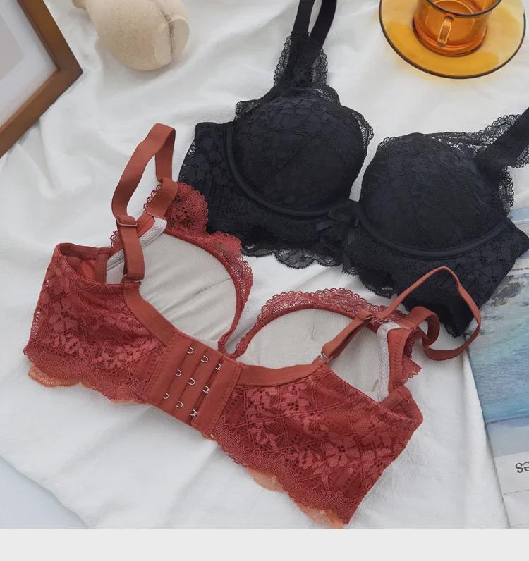 Girls' Lace Support Bra: Small Chest, Adjustable, Anti-Expansion, No Steel Ring, Thin Top, Thick Bottom