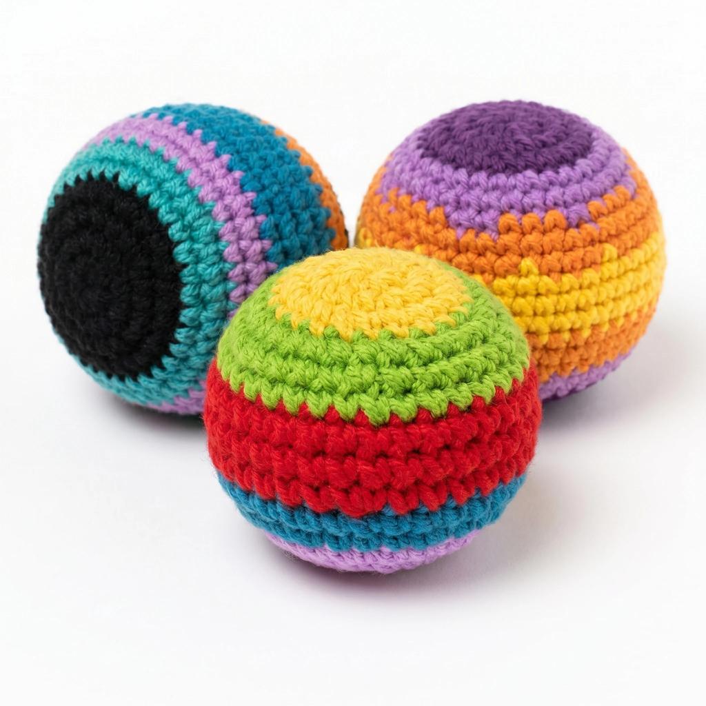 Divertente Set Mags Gay Footbag, Hacky Kick Sack all'Uncinetto Fatto a Mano dal Guatemala per Giochi all'Aperto Festa Allenamento della Coordinazione