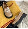 Black retro platform small leather shoes women's 2025 new spring and autumn versatile one-pedal British Mary Jane loafers