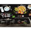 Köstliches Pizza Wandbild Cartoon Thema Große Pizza Tapete, 3D Abnehmbarer Wanddekor Aufkleber für Pizza Shop Imbissstube Tapete