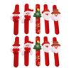 10pcs Kids Snap Bracelet Christmas Santa Snowman Elk Design Slap Wristband Party Favor Gift For Children Christmas Snap