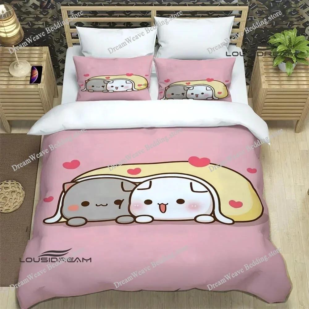 Cute Cartoon Bear Printed Bedding Sets Exquisite Bed Supplies Set Duvet Cover Bed Comforter Set Bedding Set Luxury Birthday Gift