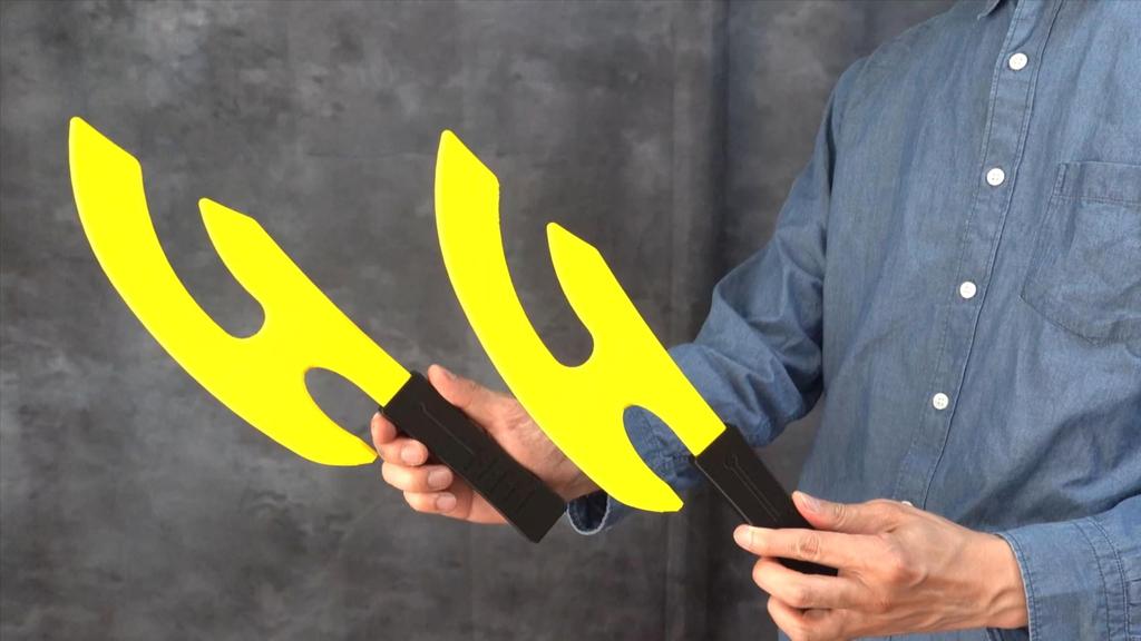 CosJ World Trigger Futatsuki-style Cosplay Prop Sword (Konami Kirie style) - Set of 2 Weapons