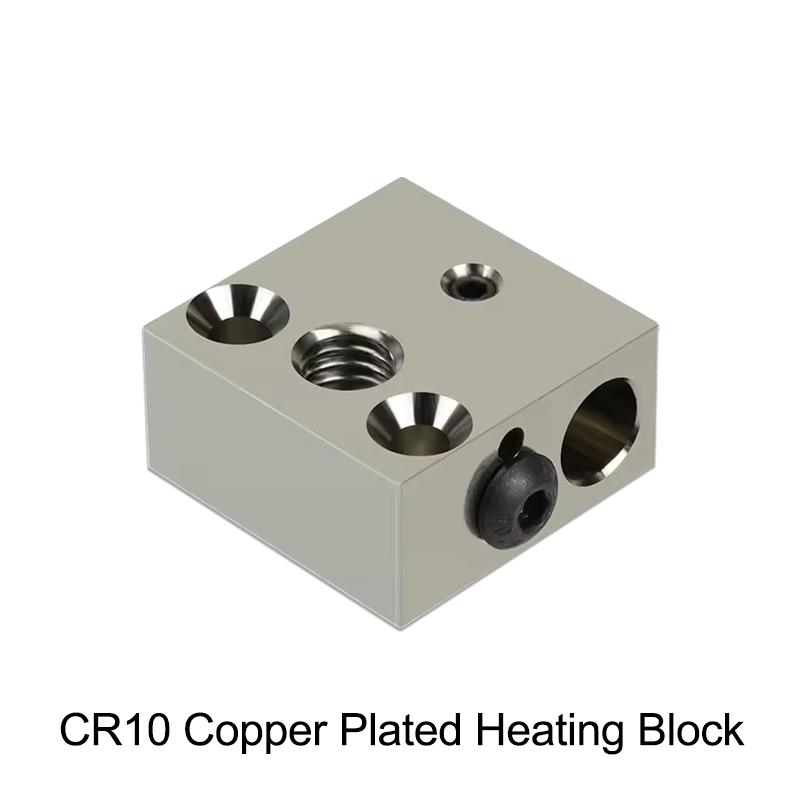 3D Printer Parts Aluminum Brass Plated Copper CR10 Heated Block Bi-Metal Throat Kit for Ender 3 CR10 Extruder Hotend Kit Parts