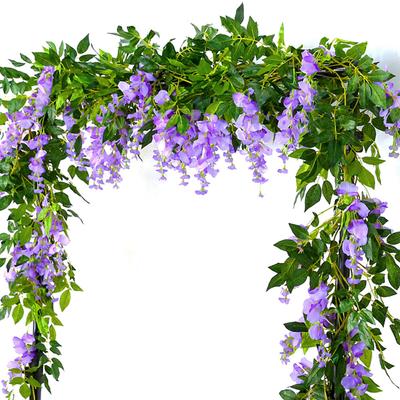 2 stücke 1,8 m Glyzinien Künstliche Blume Reben Ivy Leaf Garland Rattan String Blumen Gefälschte Pflanze Blatt Rattan Trailing Gefälschte Blume