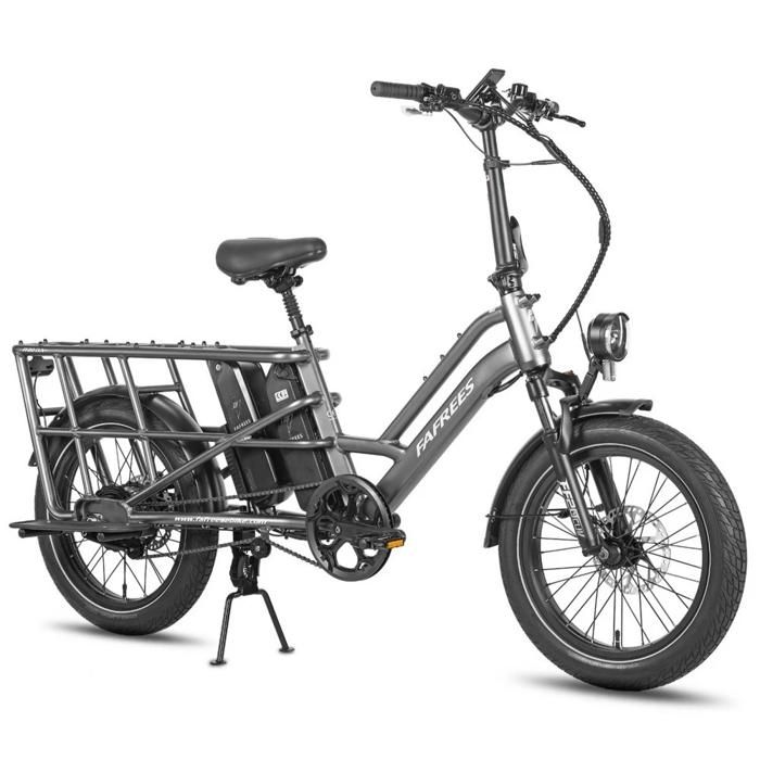 Fafrees FF20 CUV - Vélo cargo électrique - 250 W - 48 V - 24 Ah - Moyeu 20 pouces - Vitesse maximale 25 km/h - Gris