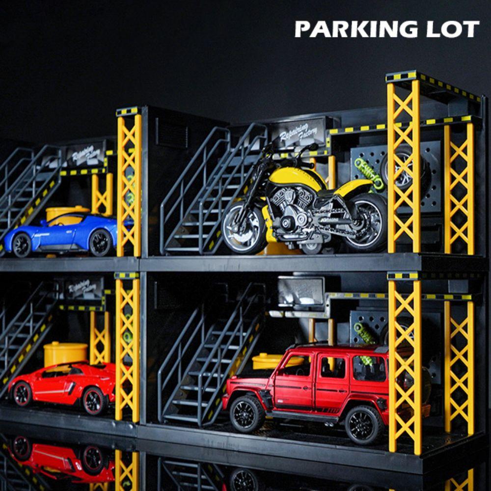 1:24 1:32 Scale Lighting Parking Lot Diecast Zinc Zinc Alloy Car Model Display Car Garage Model  Kids Toy