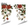 Decorative Glass Stickers for Halloween 2Pcs Stained Style Window Film, Hanging Vine Stickers, Christmas Easy Apply Film Static Clings Holiday