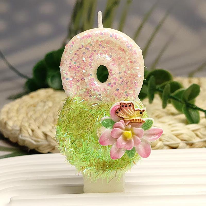 Creative and Exquisite Design Butterfly Flower Digital Candle Birthday Cake DIY Decoration Colorful and Diverse Styles