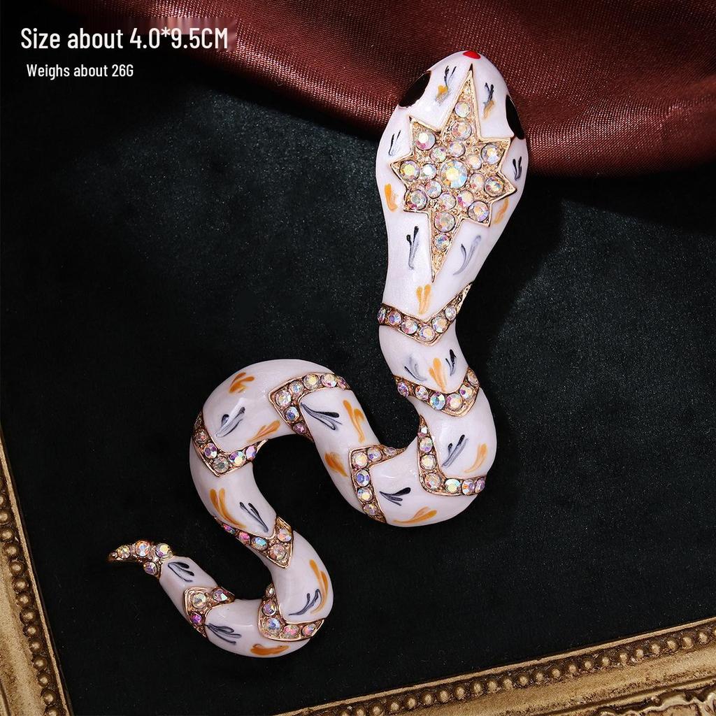 Halloween Retro Zodiac Snake Brooch - Enamel Pin Suit Accessory