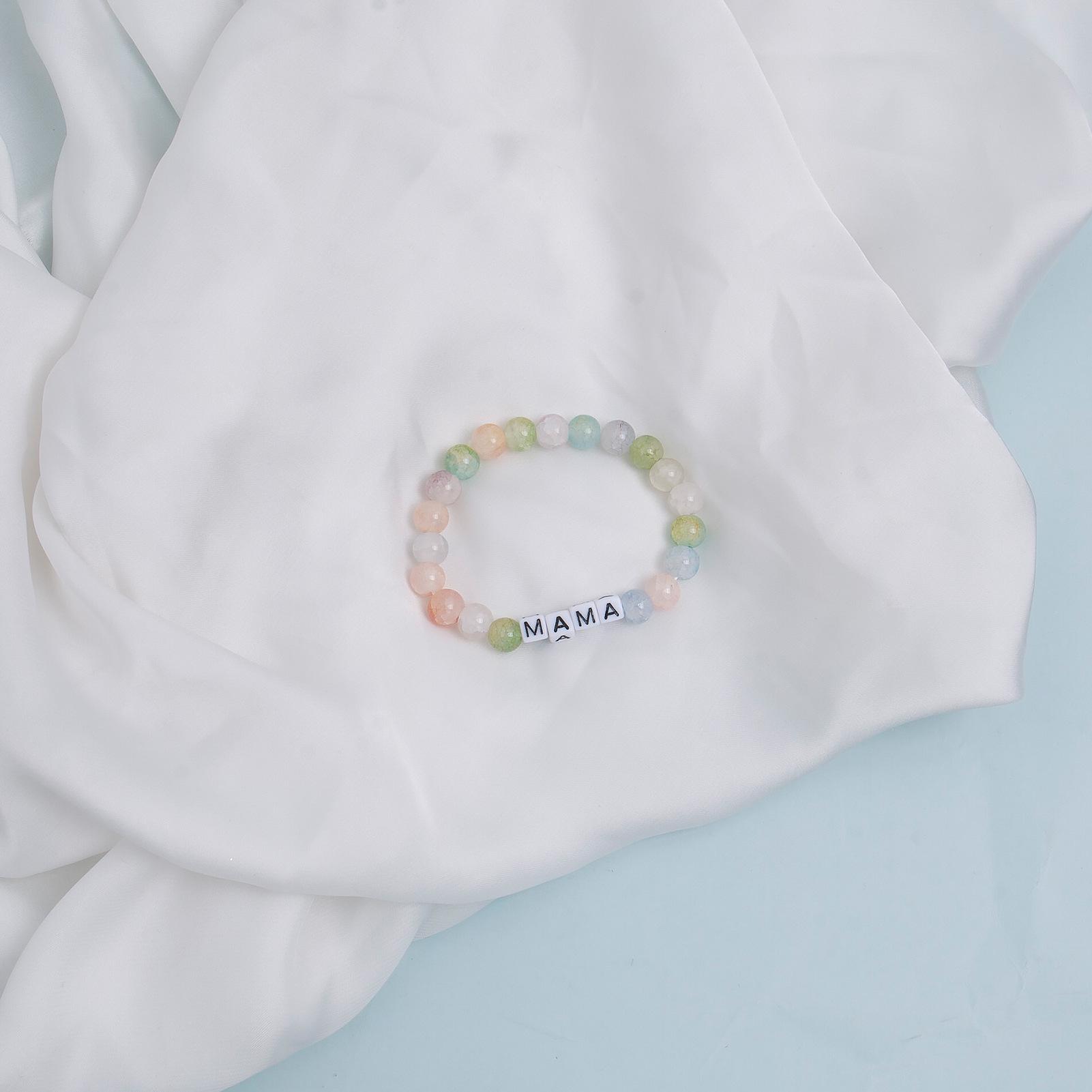 

Gradient MAMA Beaded Bracelet - Handmade Gift for Mother s Day