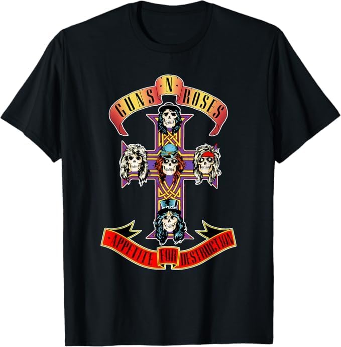 

Guns N Roses Official Cross T-Shirt + 4 months of Amazon Music Unlimited FREE 5XL різнокольоровий