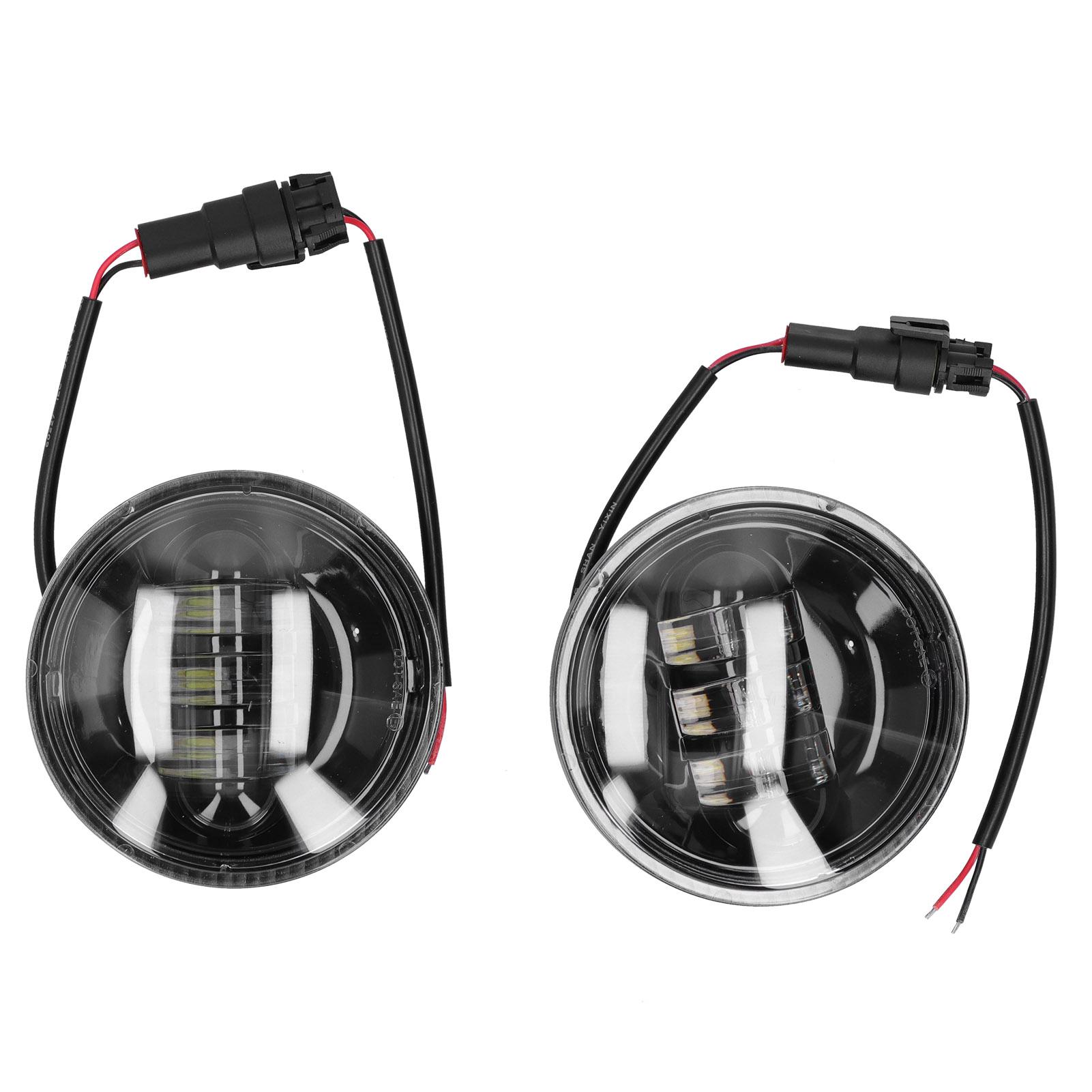 

Пара противотуманных фар для мотоцикла, белые светодиодные фары дальнего света, черные чаши для моделей с 4,5-дюймовым круглым вспомогательным устройством