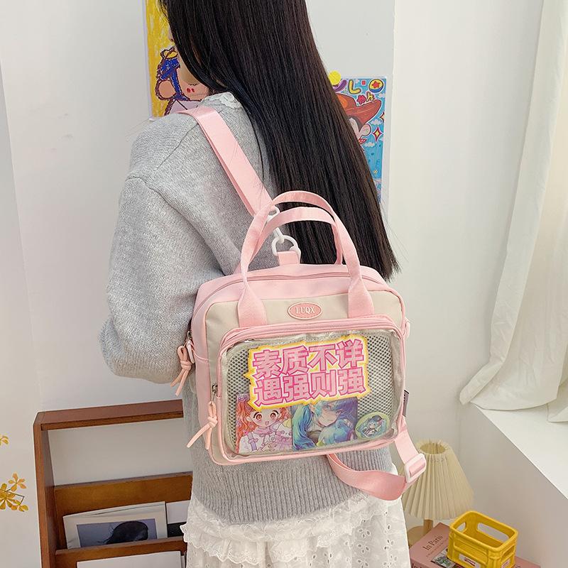 Cute Crossbody Pain Bag Student Versatile Shoulder Bag Large Capacity Commuter Handbag New Transparent Backpack