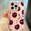 Red Cherry Jelly Phone Case For Samsung Galaxy S25 S24 S23 S22 Ultra Plus FE A36 A35 A54 A16 A56 A17 A07 5G Solid Hard Cover
