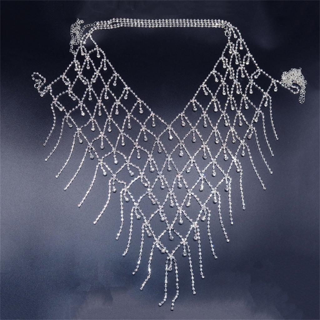 Luxury Heavy Industry Full Diamond Shiny Geometric Breast Chain, High Sense Fashion Retro Temperament European And American Body Chain Accessories Wom