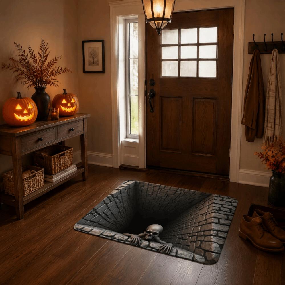Halloween Doormat Non-Slip Home Floor Mat Scary Bathroom Carpet Bedroom